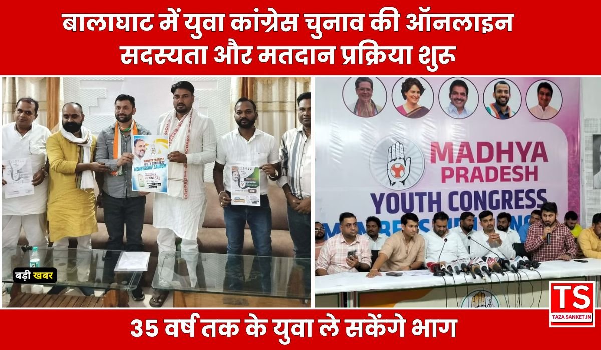 बालाघाट में युवा कांग्रेस चुनाव की ऑनलाइन सदस्यता और मतदान प्रक्रिया शुरू, 35 वर्ष तक के युवा ले सकेंगे भाग
