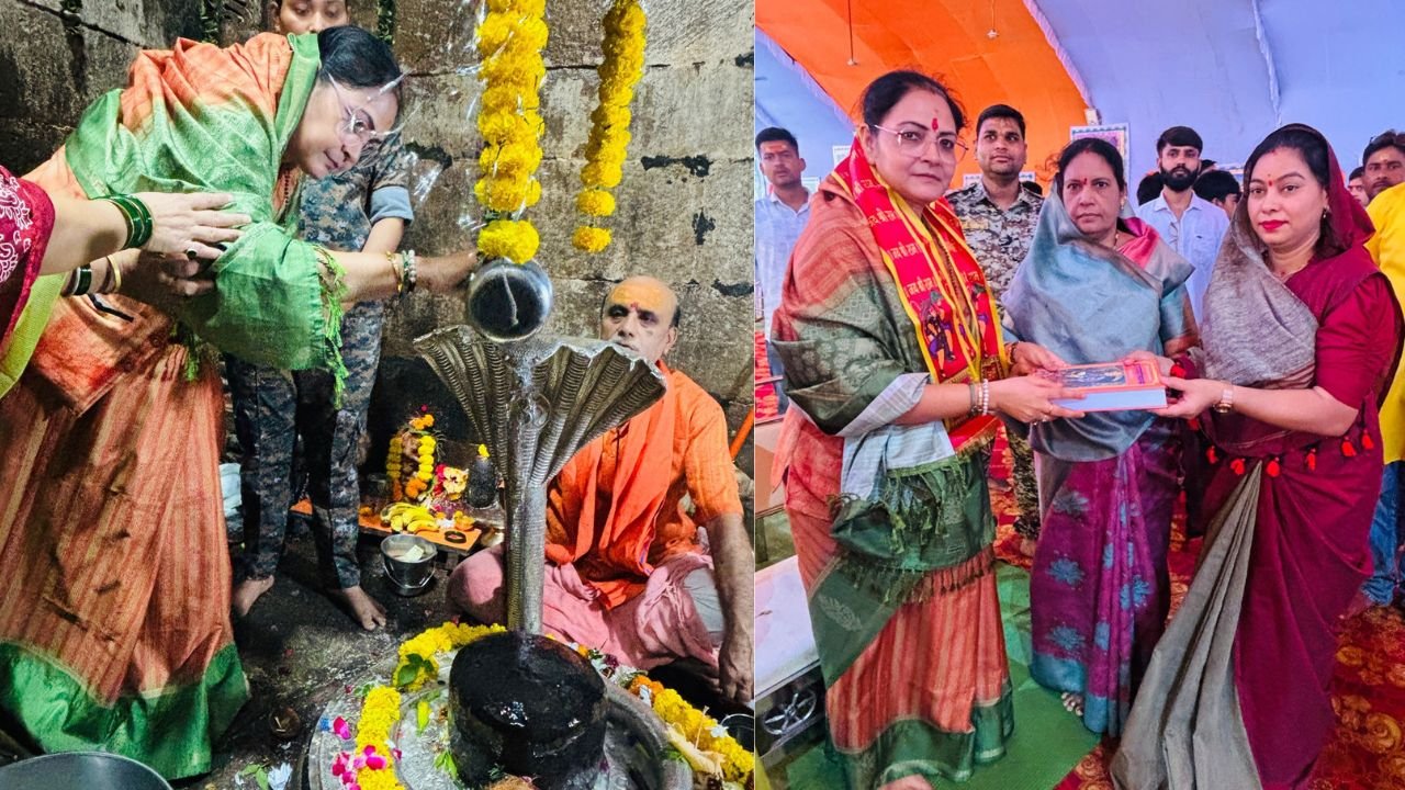 सावन के पहले सोमवार को सांसद भारती पारधी ने किए बाबा कोटेश्वर के दर्शन